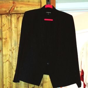 Black Blazer with Lace Detail